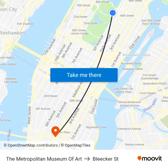 The Metropolitan Museum Of Art to Bleecker St map