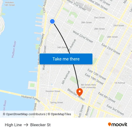 High Line to Bleecker St map