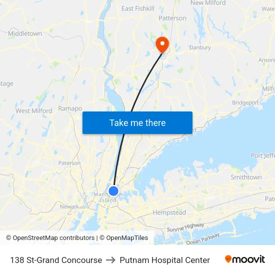 138 St-Grand Concourse to Putnam Hospital Center map