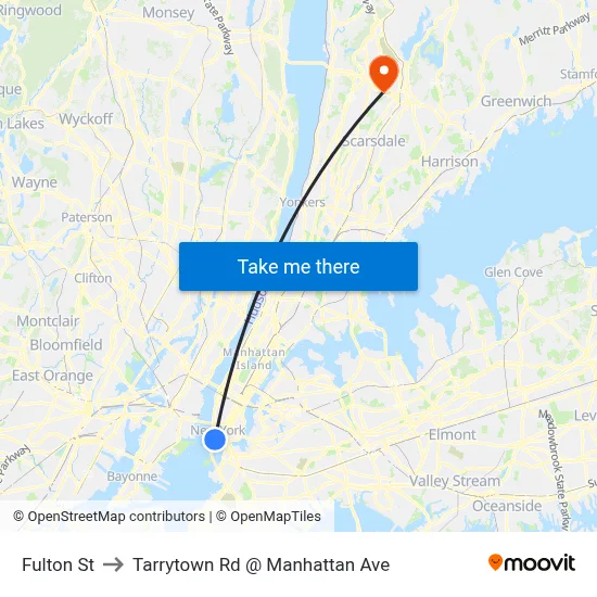Fulton St to Tarrytown Rd @ Manhattan Ave map
