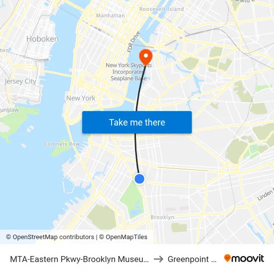MTA-Eastern Pkwy-Brooklyn Museum to Greenpoint Av map