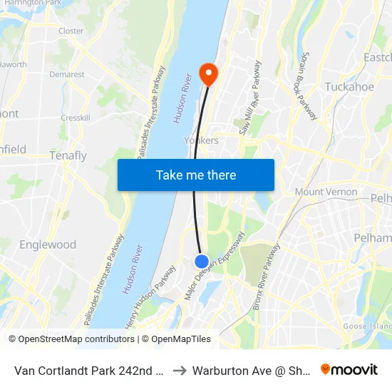 Van Cortlandt Park 242nd Street Station to Warburton Ave @ Shonnard Terr map