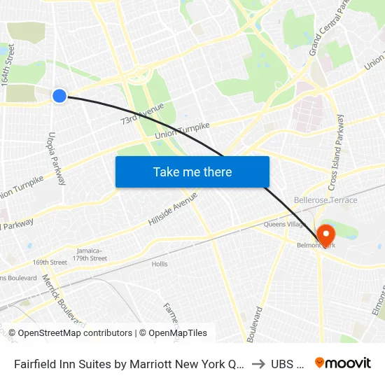 Fairfield Inn Suites by Marriott New York Queens Fresh Meadows to UBS Arena map