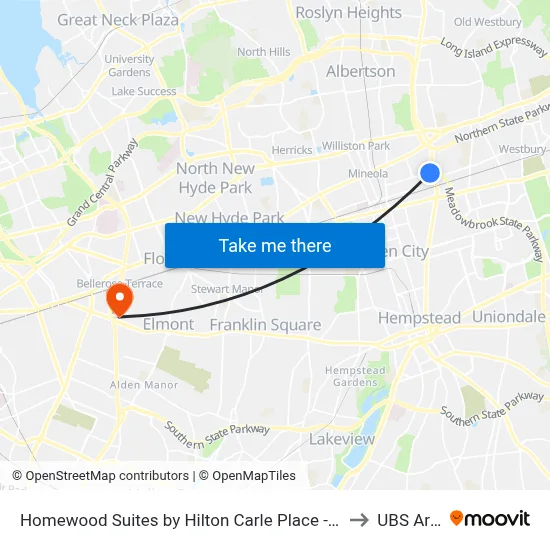Homewood Suites by Hilton Carle Place - Garden City to UBS Arena map