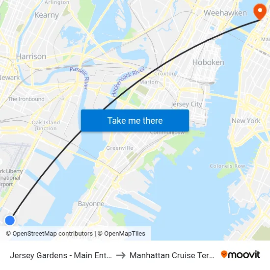 Jersey Gardens - Main Entrance to Manhattan Cruise Terminal map