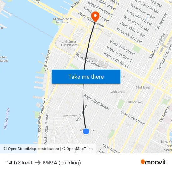 14th Street to MiMA (building) map