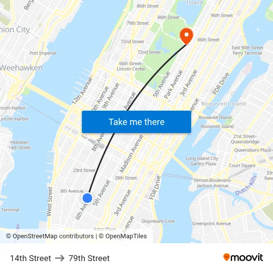 14th Street to 79th Street map