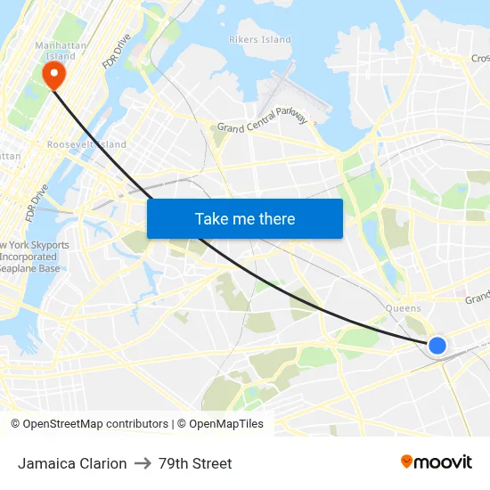 Jamaica Clarion to 79th Street map