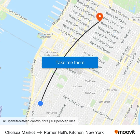 Chelsea Market to Romer Hell's Kitchen, New York map
