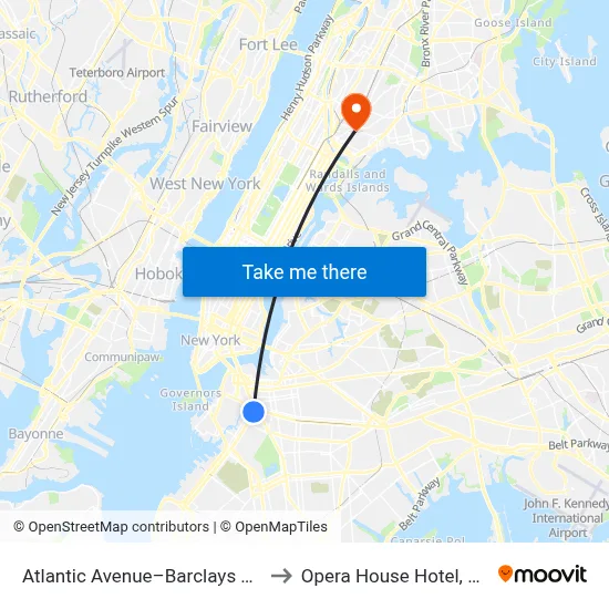 Atlantic Avenue–Barclays Center to Opera House Hotel, Bronx map