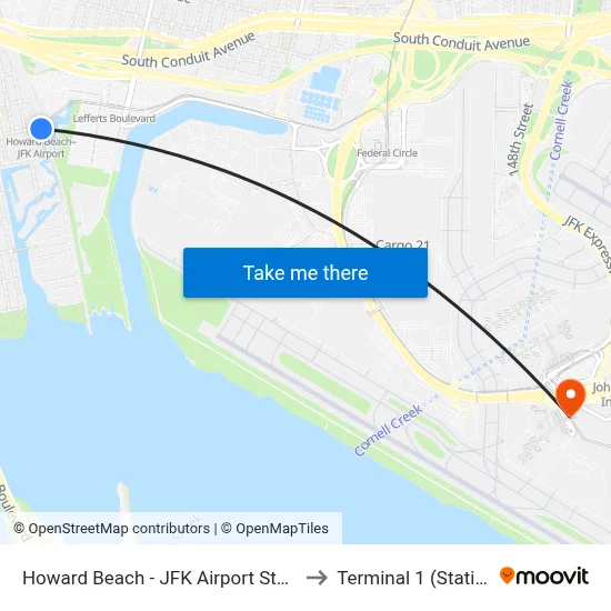 Howard Beach - JFK Airport Station to Terminal 1 (Station) map