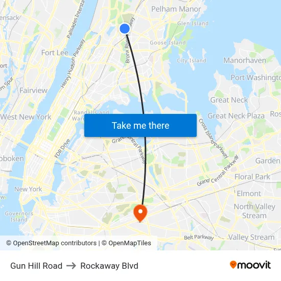 Gun Hill Road to Rockaway Blvd map