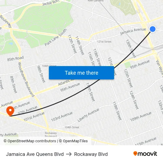 Jamaica Ave Queens Blvd to Rockaway Blvd map