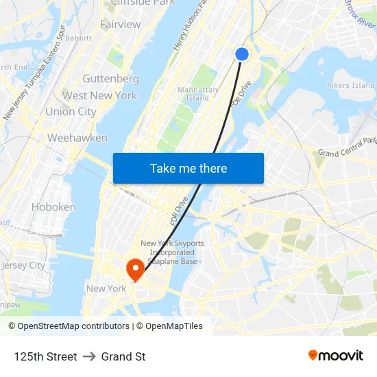 125th Street to Grand St map