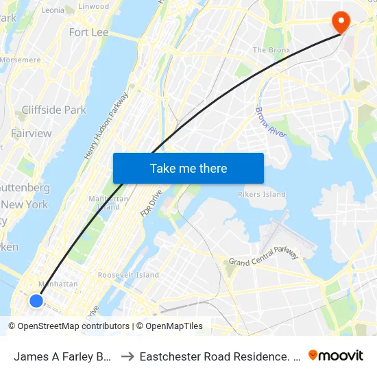 James A Farley Building to Eastchester Road Residence. Complex map