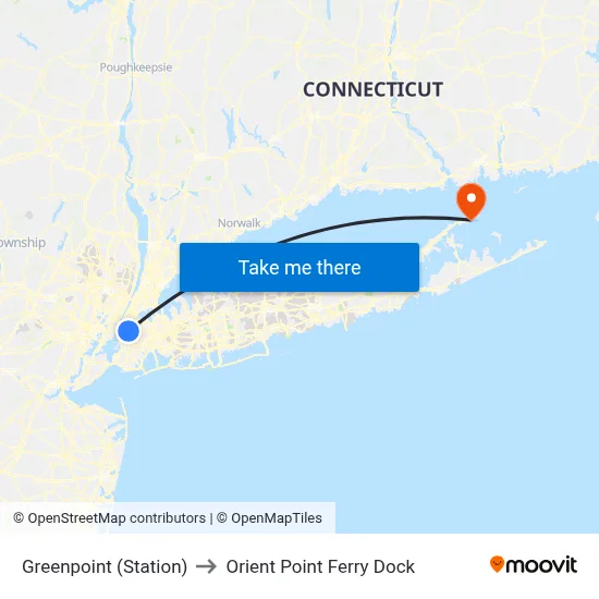 Greenpoint (Station) to Orient Point Ferry Dock map