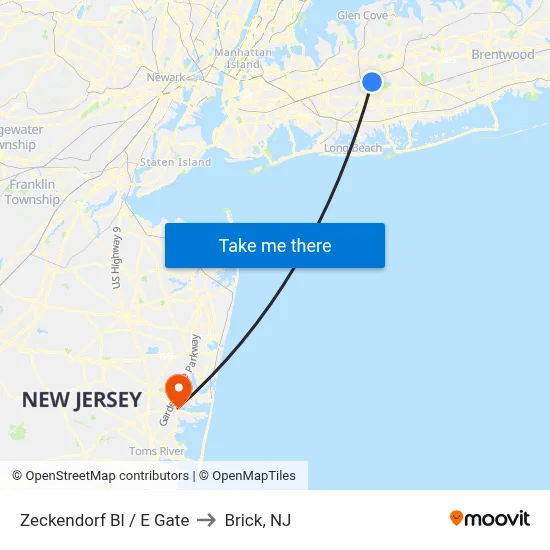 Zeckendorf Bl / E Gate to Brick, NJ map