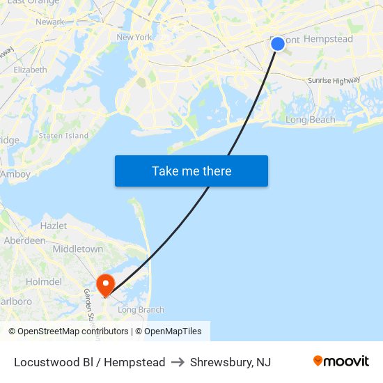 Locustwood Bl / Hempstead to Shrewsbury, NJ map
