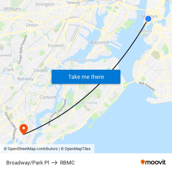 Broadway/Park Pl to RBMC map