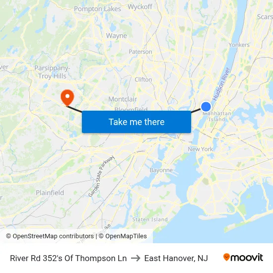 River Rd 352's Of Thompson Ln to East Hanover, NJ map