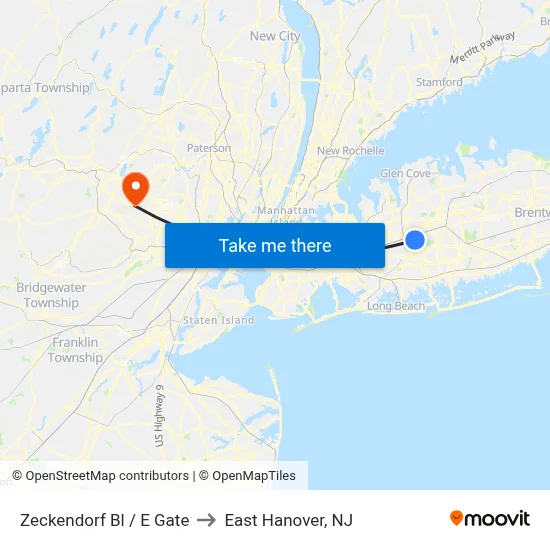 Zeckendorf Bl / E Gate to East Hanover, NJ map