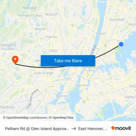 Pelham Rd @ Glen Island Approach to East Hanover, NJ map