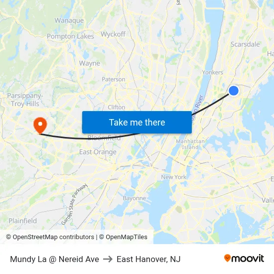 Mundy La @ Nereid Ave to East Hanover, NJ map