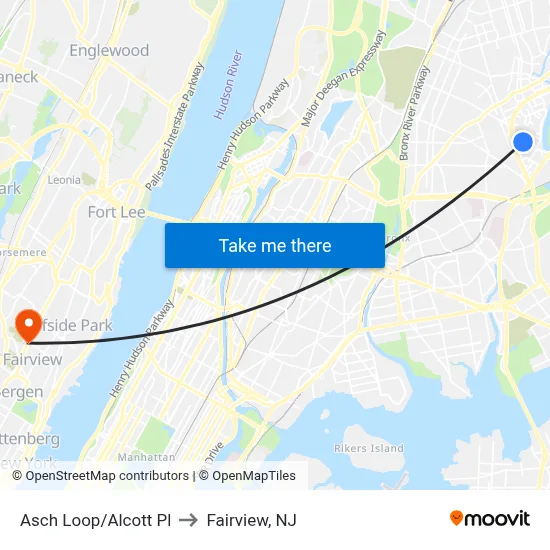 Asch Loop/Alcott Pl to Fairview, NJ map