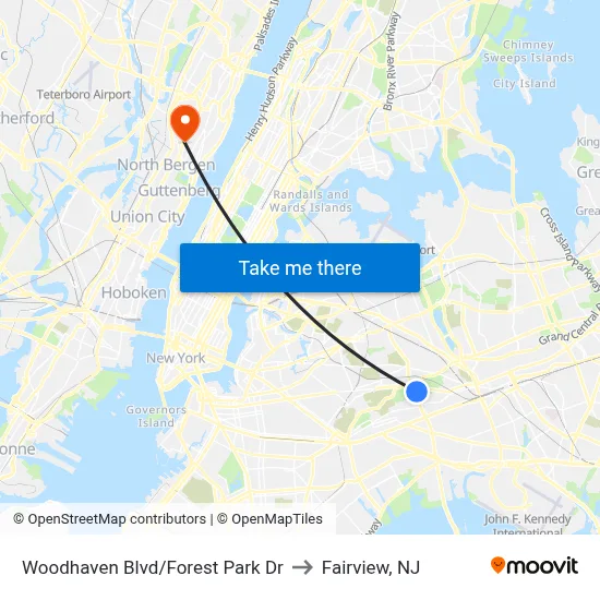 Woodhaven Blvd/Forest Park Dr to Fairview, NJ map