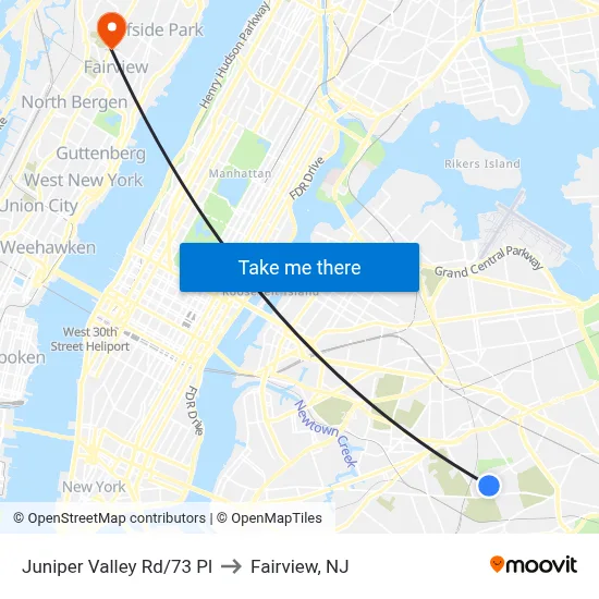 Juniper Valley Rd/73 Pl to Fairview, NJ map