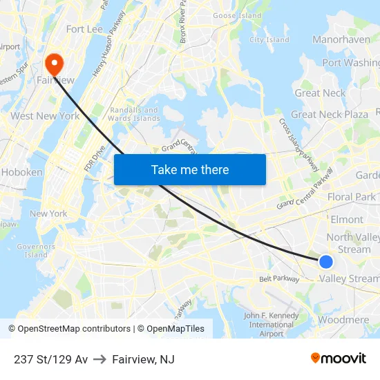 237 St/129 Av to Fairview, NJ map