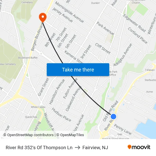 River Rd 352's Of Thompson Ln to Fairview, NJ map
