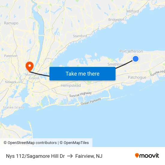 Nys 112/Sagamore Hill Dr to Fairview, NJ map