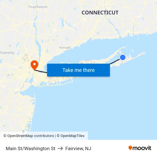 Main St/Washington St to Fairview, NJ map