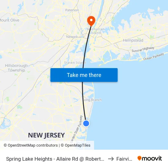 Spring Lake Heights - Allaire Rd @ Robertson Park (Southbound) to Fairview, NJ map