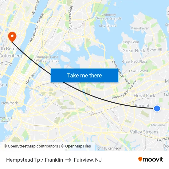 Hempstead Tp / Franklin to Fairview, NJ map