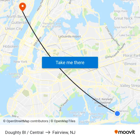 Doughty Bl / Central to Fairview, NJ map