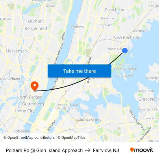 Pelham Rd @ Glen Island Approach to Fairview, NJ map