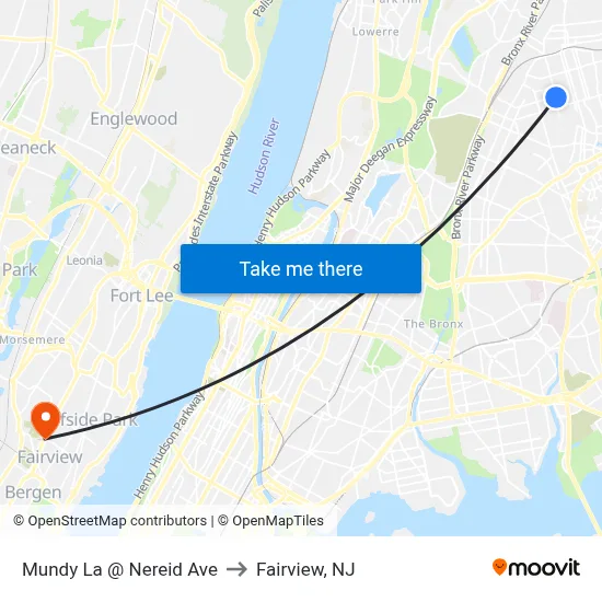 Mundy La @ Nereid Ave to Fairview, NJ map