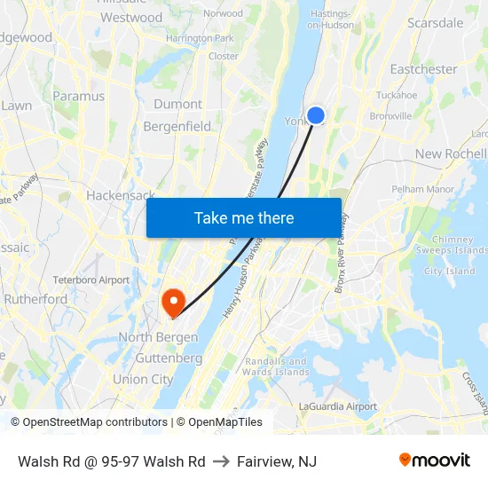 Walsh Rd @ 95-97 Walsh Rd to Fairview, NJ map