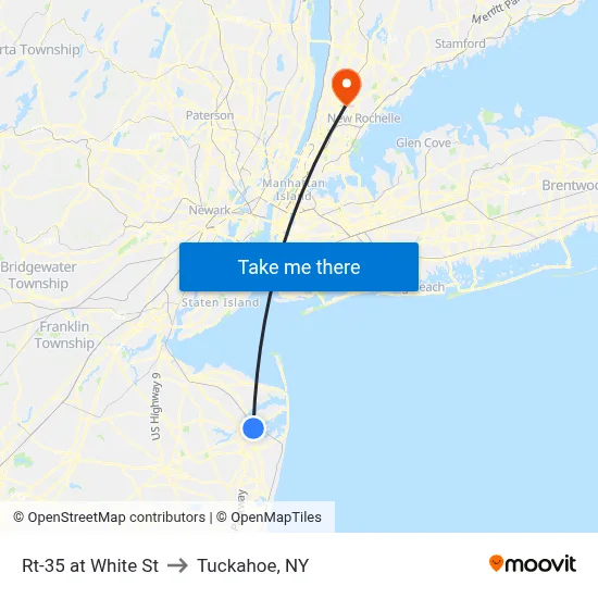 Rt-35 at White St to Tuckahoe, NY map