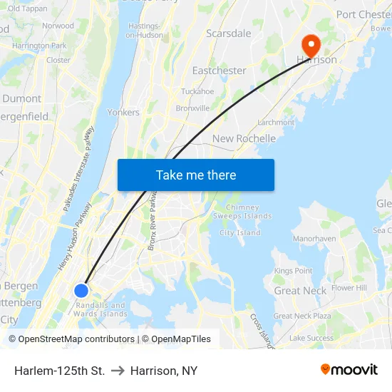 Harlem-125th St. to Harrison, NY map