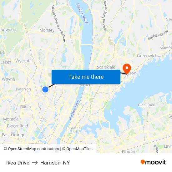 Ikea Drive to Harrison, NY map