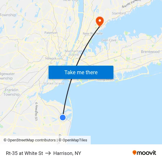 Rt-35 at White St to Harrison, NY map