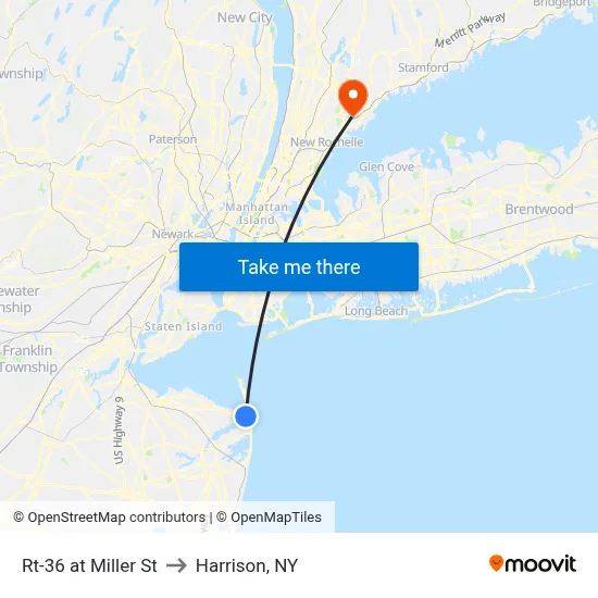 Rt-36 at Miller St to Harrison, NY map