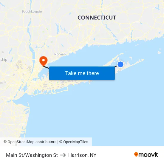 Main St/Washington St to Harrison, NY map