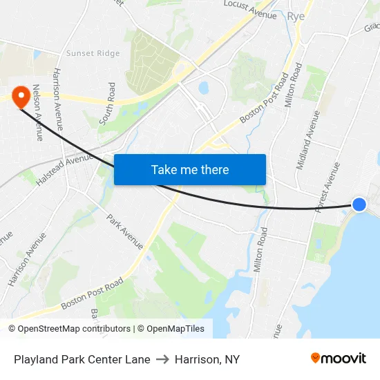Playland Park Center Lane to Harrison, NY map