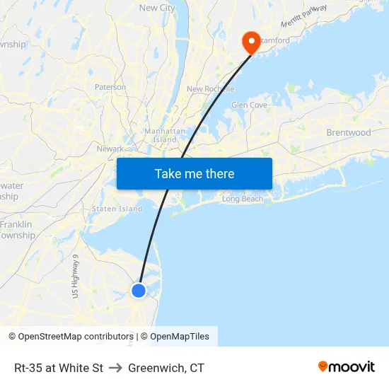 Rt-35 at White St to Greenwich, CT map