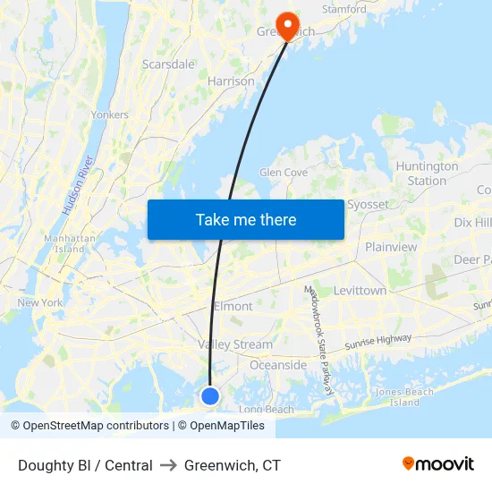 Doughty Bl / Central to Greenwich, CT map