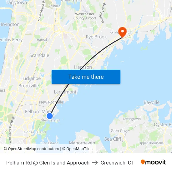Pelham Rd @ Glen Island Approach to Greenwich, CT map
